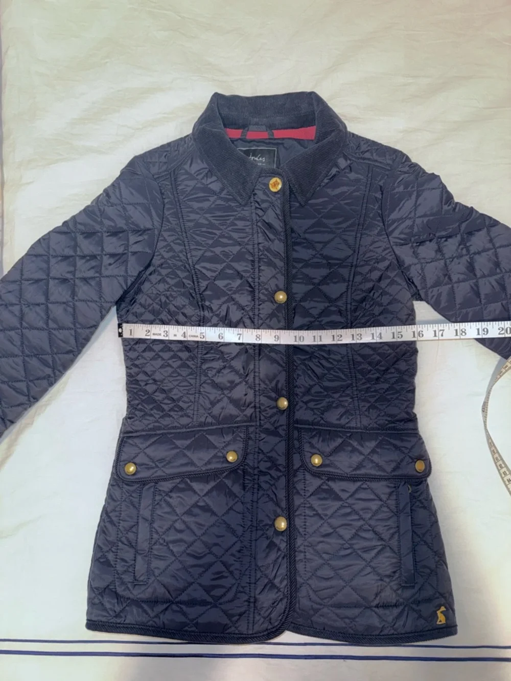 Joules Navy Blue Quilted Jacket with Gold Hardware - Picture 9 of 12